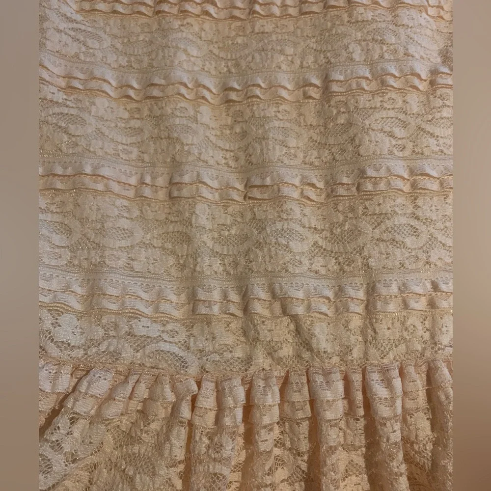 NWT kids Gap XXL 14-16 Blush pink lace dressy dress, with tiered ruffles lined